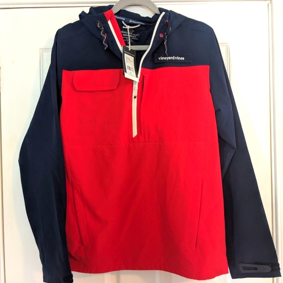New Vineyard Vines Harbor Half Zip Windbreaker Lined Sail Jacket Coat Stormguard - Picture 1 of 9